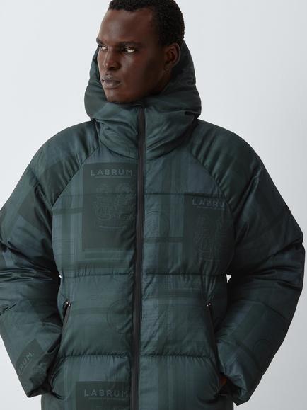 LABRUM Passport Print Puffer Jacket, Black, Black