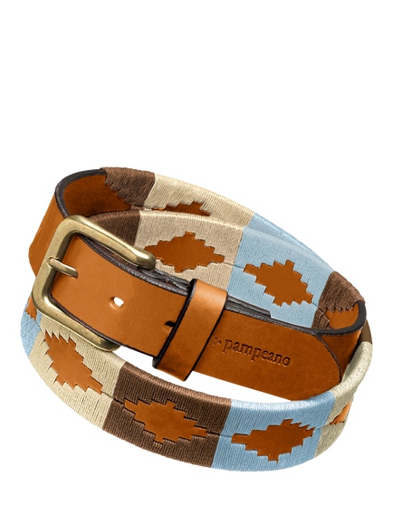 Pampeano Desierto Leather Belt, Blue, Blue