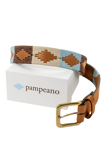 Pampeano Desierto Leather Belt, Blue - view 2, Blue
