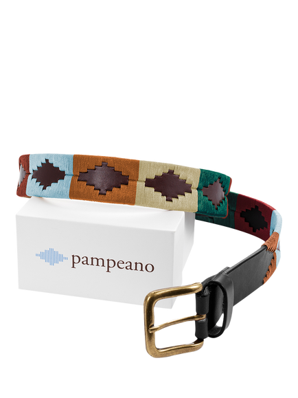 Pampeano Selva Leather Belt, Green, Green