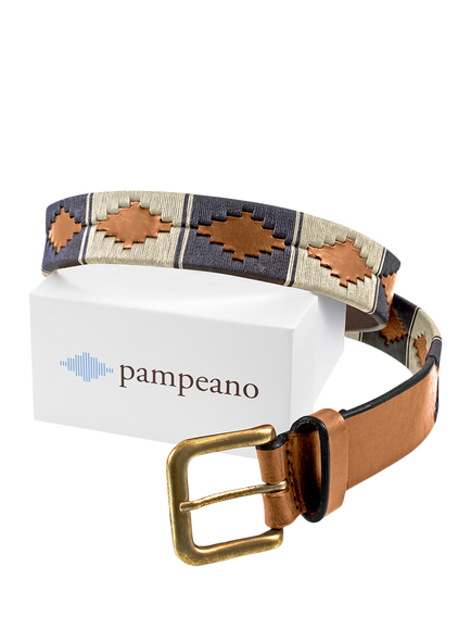 Pampeano Solana Leather Belt, Blue, Blue