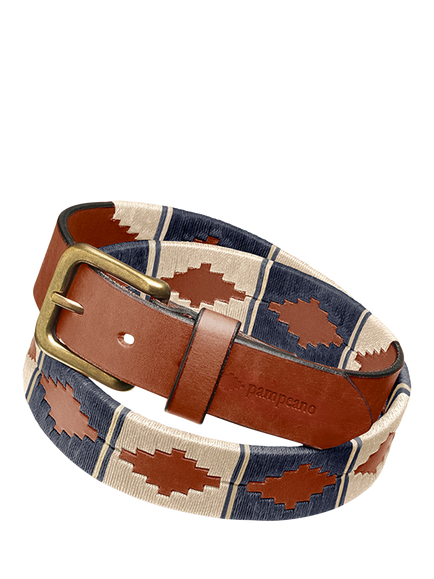 Pampeano Solana Leather Belt, Blue - view 2, Blue