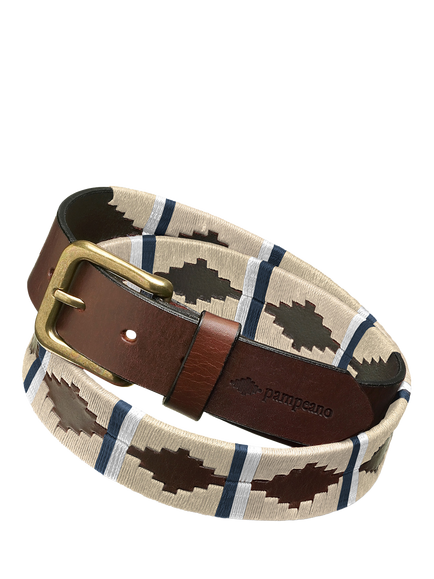 Pampeano Trigal Leather Belt, Cream - view 2, Cream
