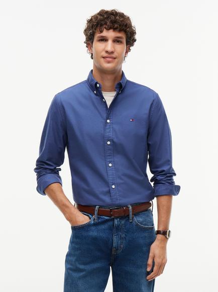 Tommy Hilfiger Heritage Oxford Regenerative Cotton Blend Regular Fit Shirt, Indigo, Indigo