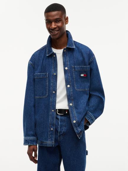 Tommy Hilfiger Regenerative Cotton Rich Stripe Denim Shirt, Blue, Blue