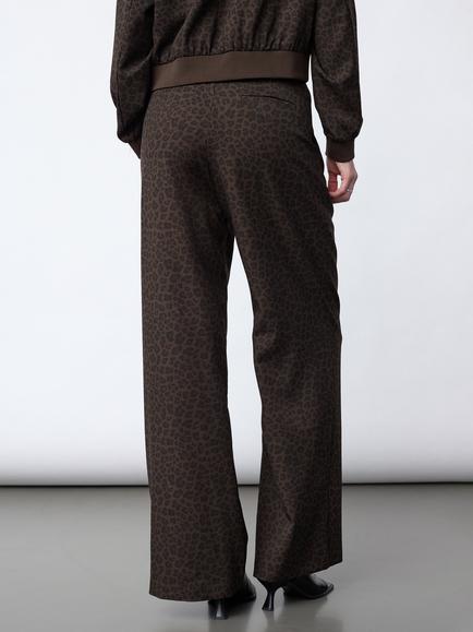 Sisters Point Great Leopard Print Wide Leg Trousers, Brown - view 2, Brown