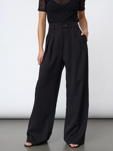 Sisters Point Garwin High Waist Wide Leg Trousers, Black, Black