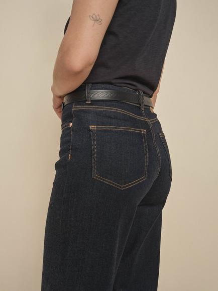 MOS MOSH Dara Soft Wide Leg Stretch Deluxe Jeans containing LENZING™ ECOVERO™ Viscose, Dark Blue - view 2, Dark Blue