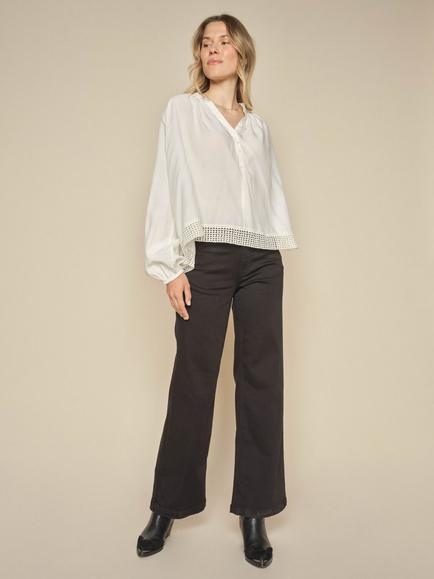 MOS MOSH Dara Soft Wide Leg Stretch Deluxe Jeans containing LENZING™ ECOVERO™ Viscose, Black, Black