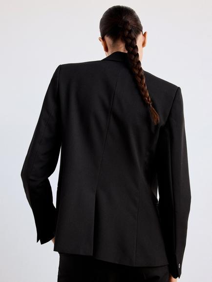 Mango Fitted Suit Blazer, Black - view 2, Black