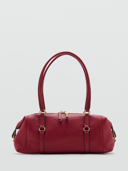 Mango Pebble-Grain Faux Leather Shoulder Bag, Red