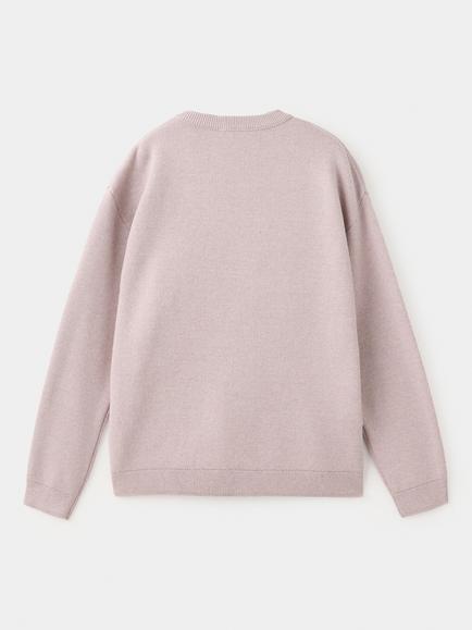 Mango Kids' Cotton Jersey Crew Neck Jumper, Mauve - view 2, Mauve