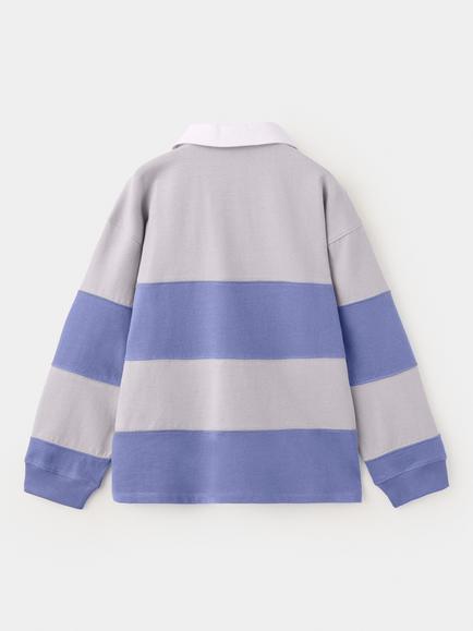 Mango Kids' Polo Collar Rugby Shirt, Indigo - view 2, Indigo
