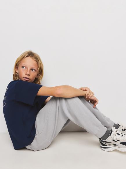 Mango Kids' Mid Rise Joggers, Grey - view 2, Grey