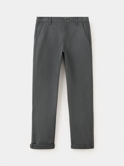 Mango Kids' Slim Fit Mid Rise Chino Trousers, Anthracite, Anthracite