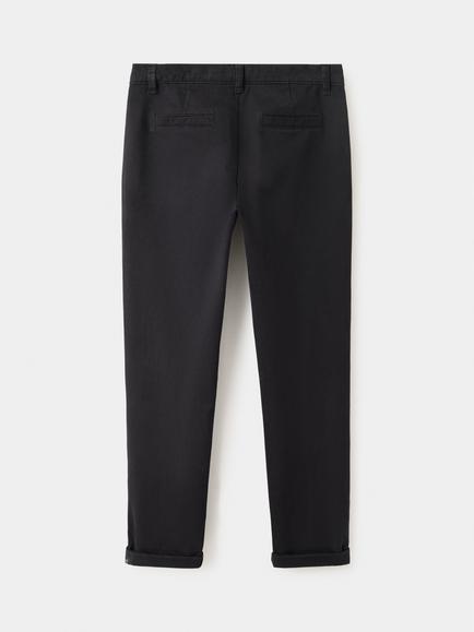 Mango Kids' Cotton Blend Mid Rise Chinos, Black - view 2, Black