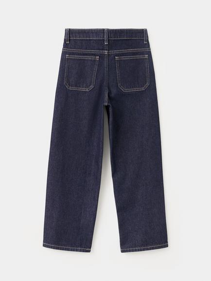 Mango Kids' Tejano Mid Rise Wide Leg Jeans, Blue - view 2, Blue