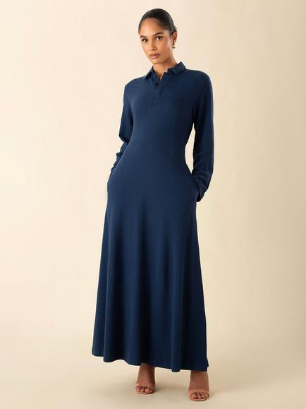 Aab Castello Cotton Pique Maxi Dress, Teal