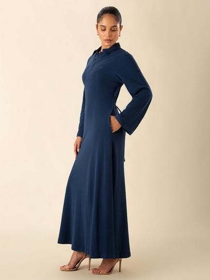Aab Castello Cotton Pique Maxi Dress - view 2, Teal
