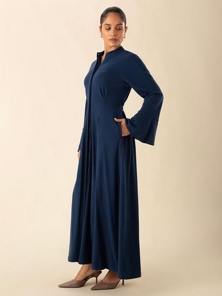 Aab Valette Cotton Pique Maxi Dress, Teal - view 2, Teal