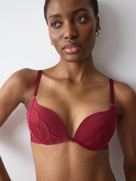 Triumph Love in Lace Underwired Push-Up Bra, Red Musk, Red Musk