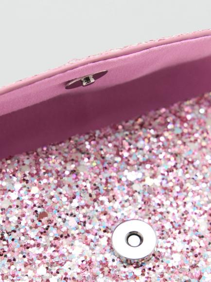 Mango Kids' Cat Ear Sparkly Cross Body Bag, Pale Pink - view 2, Pale Pink