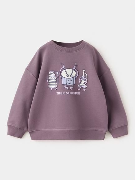 Mango Kids' Sudadera Band Graphic Sweatshirt, Purple, Purple