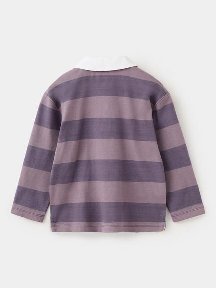 Mango Baby Rugby Polo Shirt, Damson - view 2, Damson