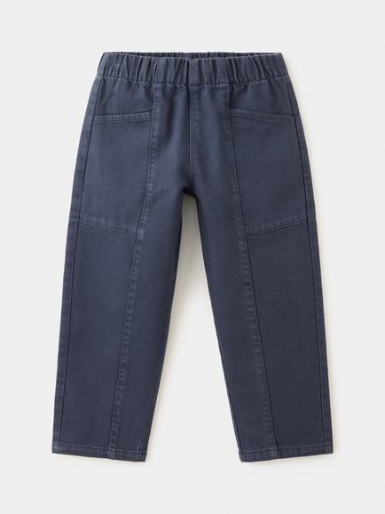 Mango Kids' Mid Rise Tapered Trousers, Navy, Navy