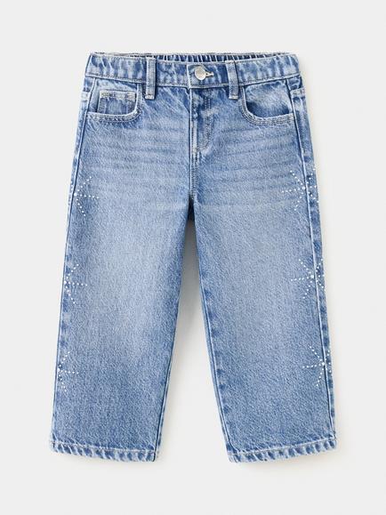 Mango Kids' Mid-Rise Culotte Jeans, Mid Blue, Mid Blue