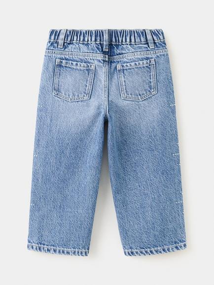 Mango Kids' Mid-Rise Culotte Jeans, Mid Blue - view 2, Mid Blue