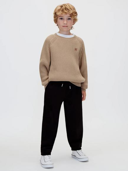 Calvin Klein Kids' Ribbed Raglan Sleeve Jumper, Brown - view 2, Brown