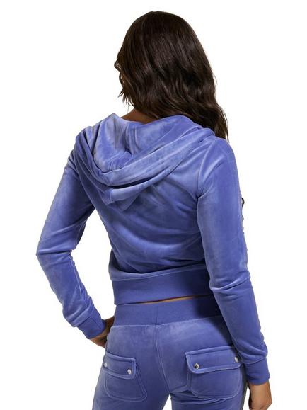 Juicy Couture Zip Through Hoodie, Grey/Blue - view 2, Grey/Blue
