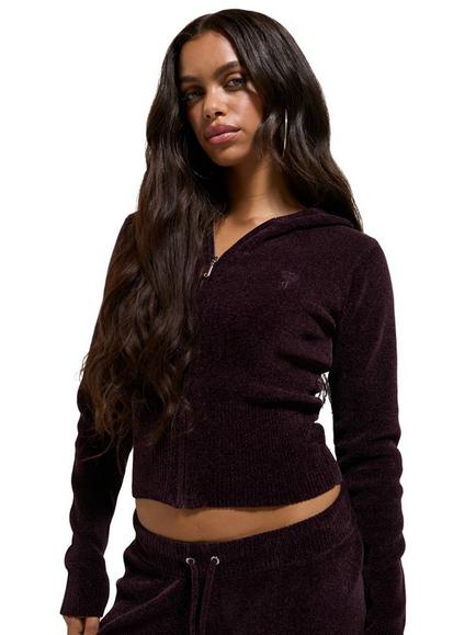 Juicy Couture Maya Knit Hoodie, Wine, Wine