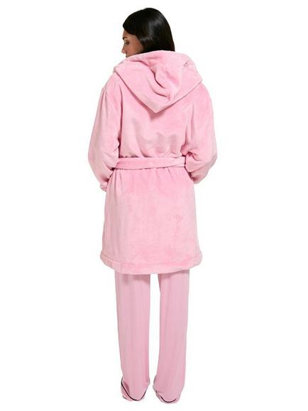 Juicy Couture Lottle Crest Plush Bathrobe, Juicy Pink - view 2, Juicy Pink