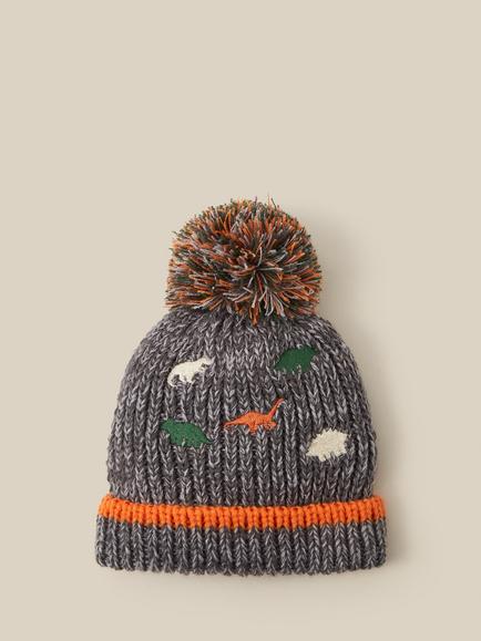 Monsoon Kids' Embroidered Animal Chunky Beanie Hat, Multi, Multi