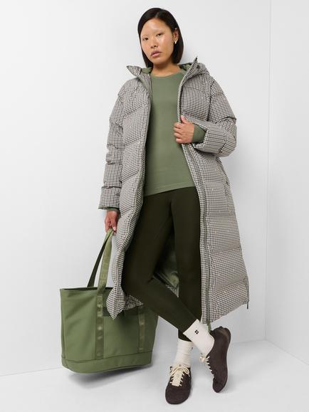 Sweaty Betty Nimbus Longline Waterproof Puffer Coat, Brown - view 2, Brown