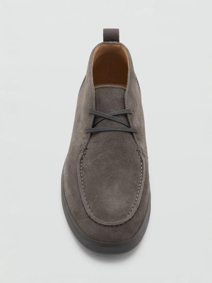 Mango Easybo Pure Suede Ankle Boots, Grey - view 2, Grey
