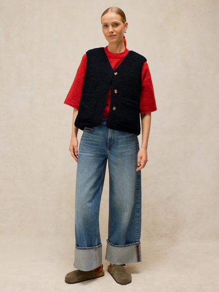 White Stuff Emery Button Up Gilet, Dark Navy, Dark Navy