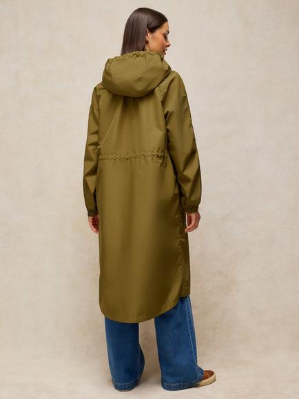 White Stuff Marielle Hooded Showerproof Coat, Khaki Green - view 2, Khaki Green