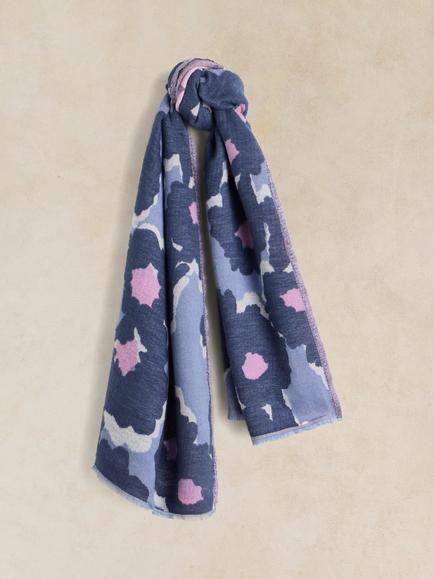 White Stuff Selma Floral Rectangular Scarf, Blue/Multi, Blue/Multi