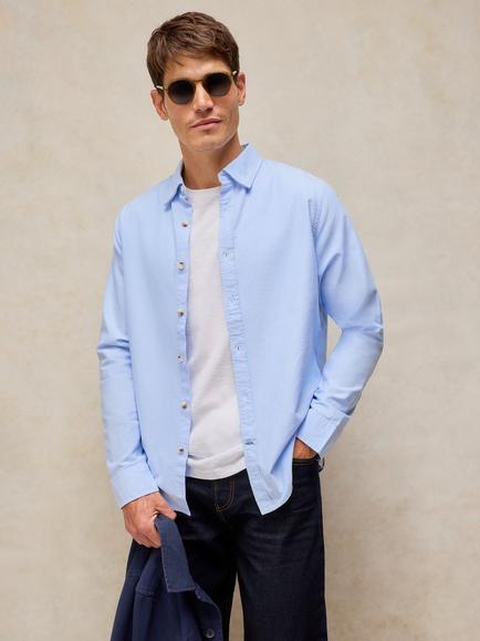 White Stuff Bruton Cotton Shirt, Chambray Blue, Chambray Blue