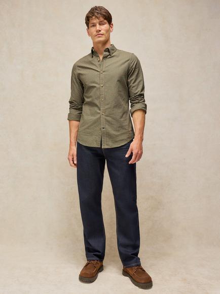 White Stuff Bruton Cotton Slim Fit Checked Shirt, Green/Multi, Green/Multi