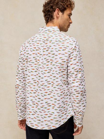 White Stuff Bruton Fish Graphic Cotton Shirt, White Mlt - view 2, White Mlt