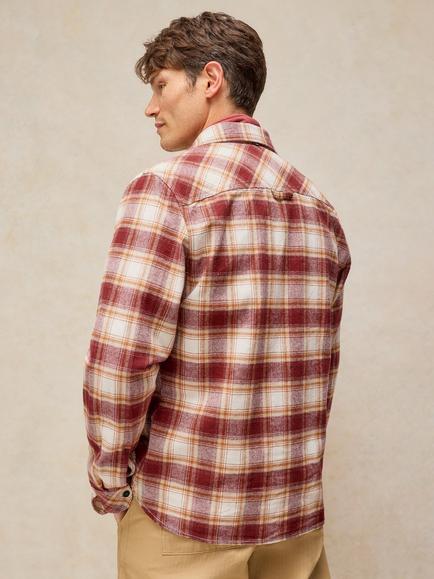 White Stuff Darwen Cotton Regular Fit Check Shirt, Chartreuse - view 2, Red