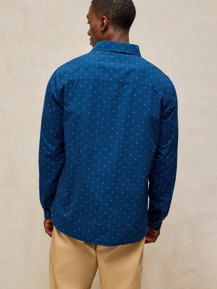 White Stuff Douglas Cotton Regular Fit Shirt - view 2, Navy/Multi