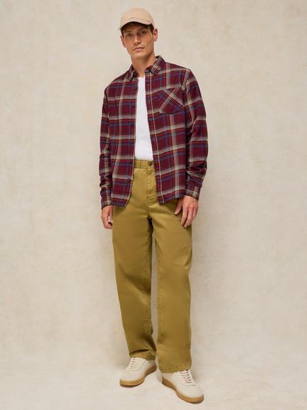 White Stuff Ludlow Pure Cotton Check Shirt, Plum/Multi, Plum/Multi