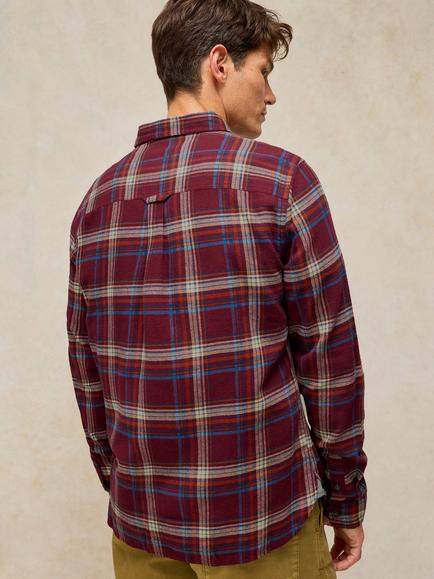 White Stuff Ludlow Pure Cotton Check Shirt, Plum/Multi - view 2, Plum/Multi