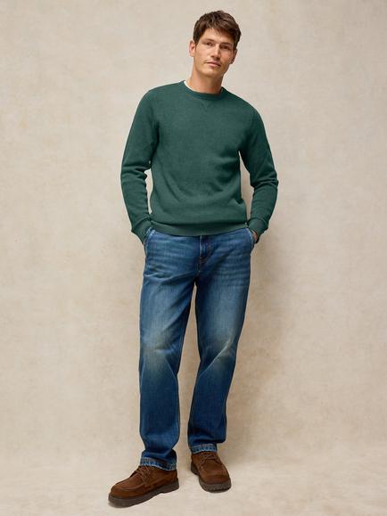 White Stuff Attadale Crew Neck Jumper, Bright Blue, Dark Green