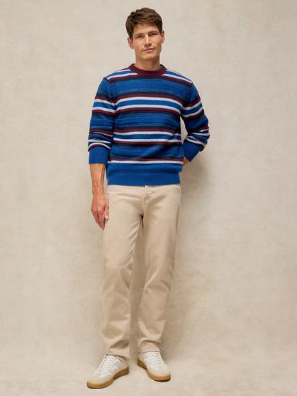 White Stuff Milton Stripe Crew Neck Jumper, Blue/Multi, Blue/Multi